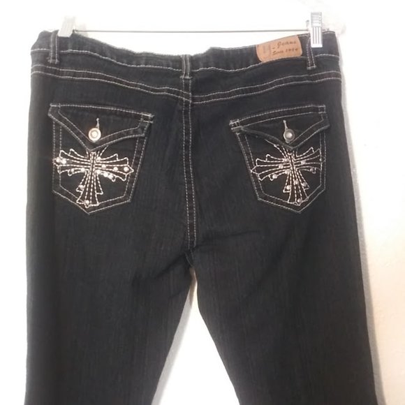 Y-Jeans women's size 15 (juniors) S. Skinny dark blue jeans - Picture 5 of 14